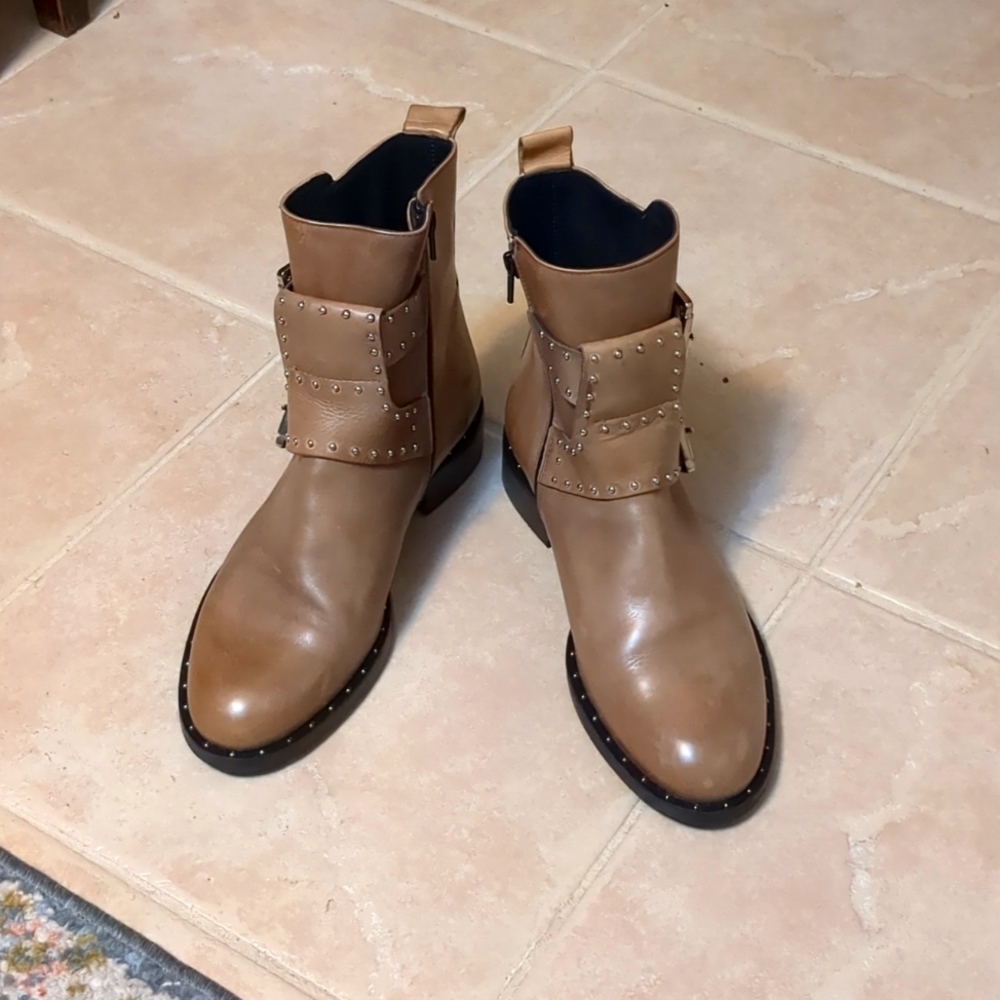 Charles David Studded Moto Ankle boots  made in Italy